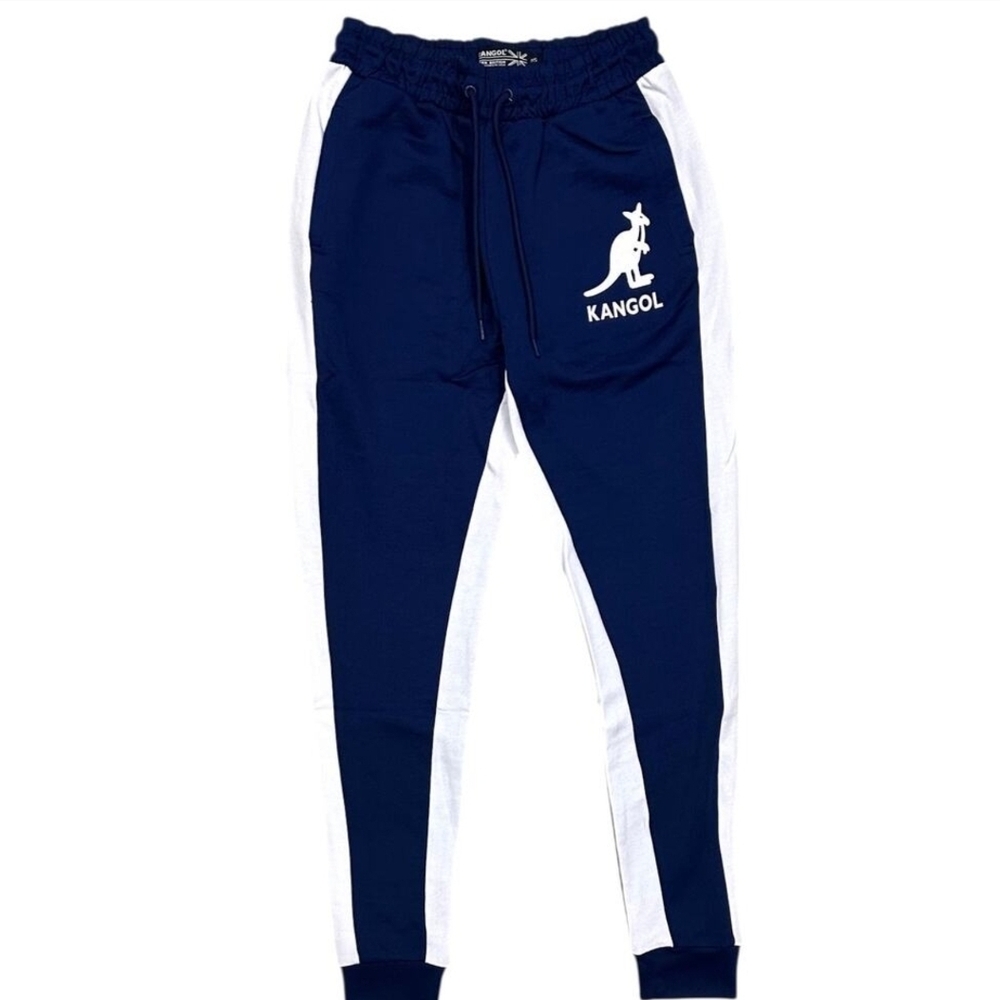 New Mens Kangol Blue/White Stripe Joggers